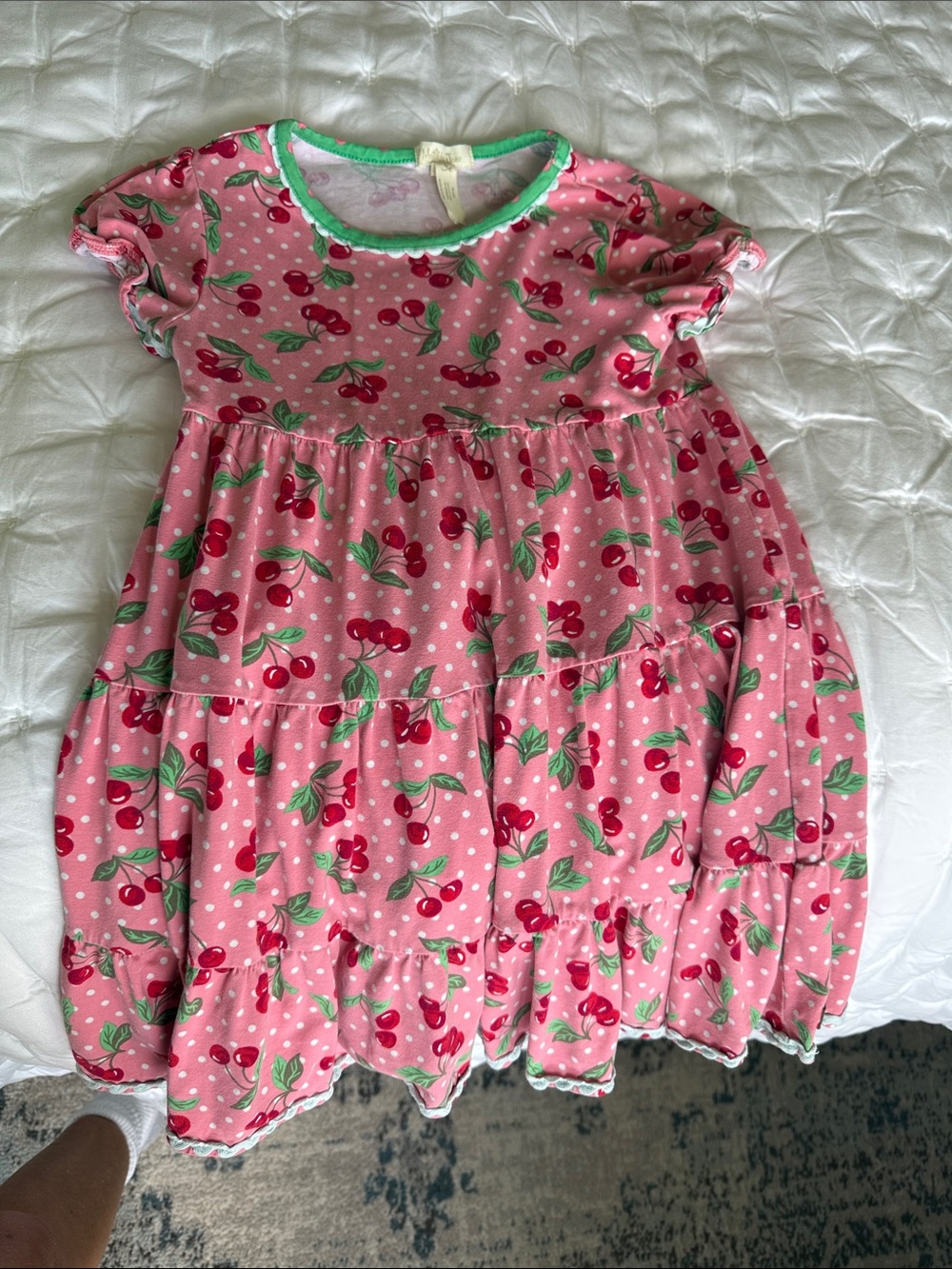 Matilda Jane Pink Cherry Print Tiered Dress